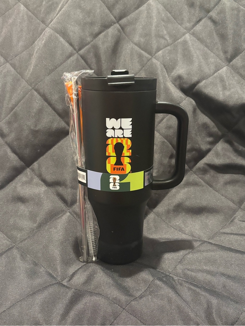 Official FIFA World Cup 2026 Stainless Steel 40oz Travel Tumbler - NWT Black